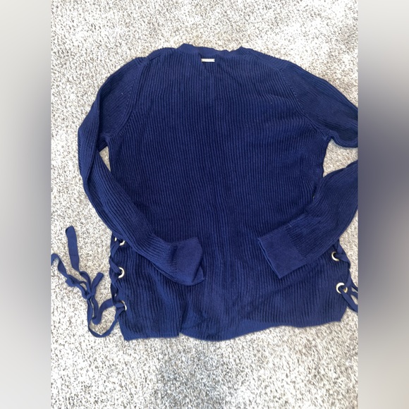 Michael Kors Navy Sweater with Side Ties - Picture 7 of 8